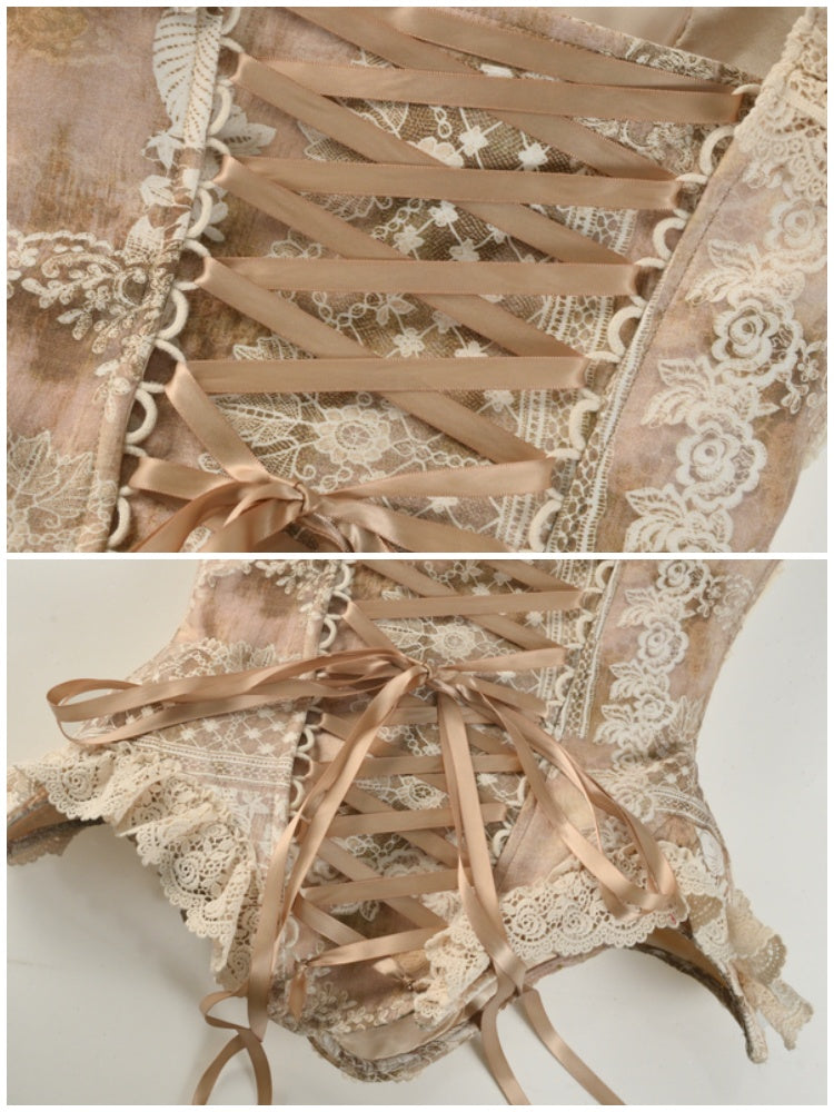 Love Fishbone Corset Rococo French Tunic Trim Tops【s0000013578】
