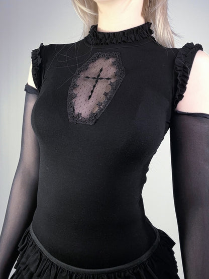 Star Cross Dark Gothic Cut Out Vest & Cake Culottes【s0000013582】