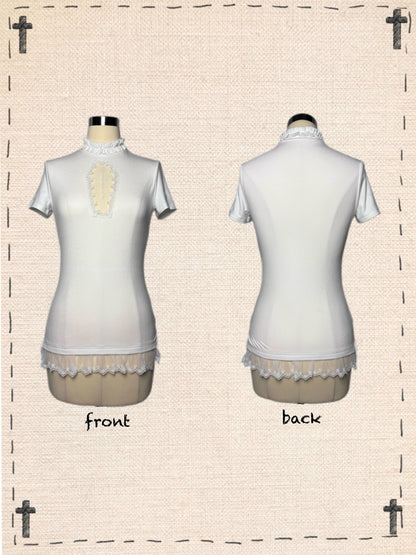 Cross Stitch Doll Gothic Cut-Out T-Shirt & Cake Pumpkin Pants【s0000013584】