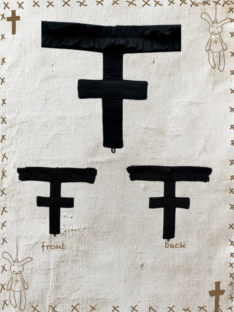 Rag Doll Bunny Original Gothic Cross Halter Neck T-Shirt & Cake Pumpkin Pants【s0000013585】