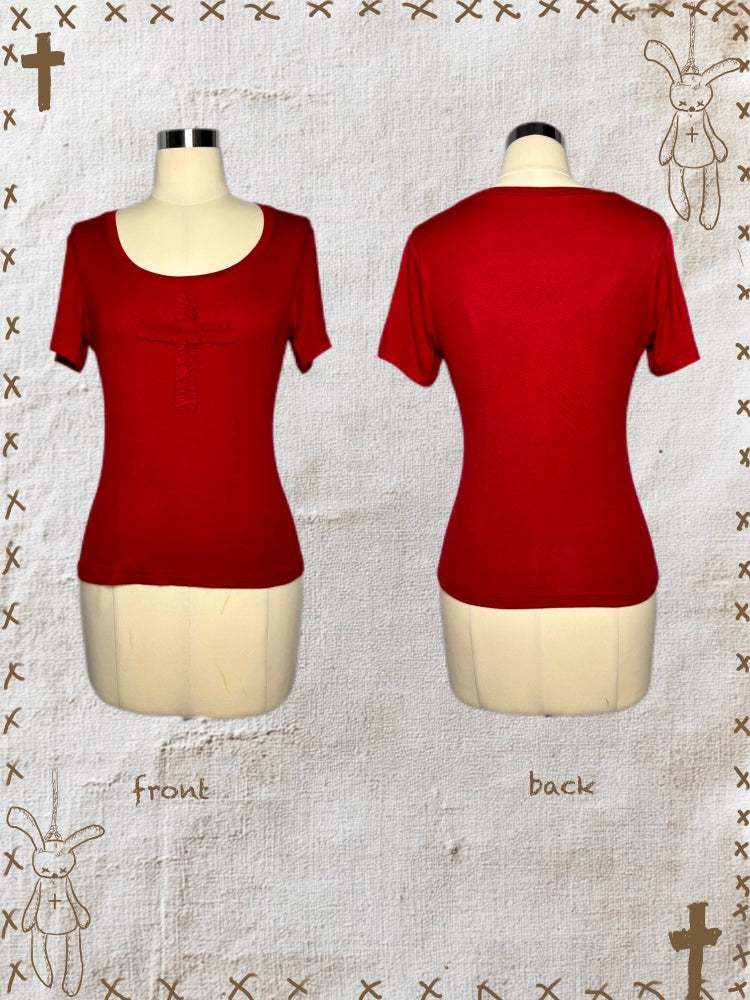 Rag Doll Bunny Original Gothic Cross Halter Neck T-Shirt & Cake Pumpkin Pants【s0000013585】