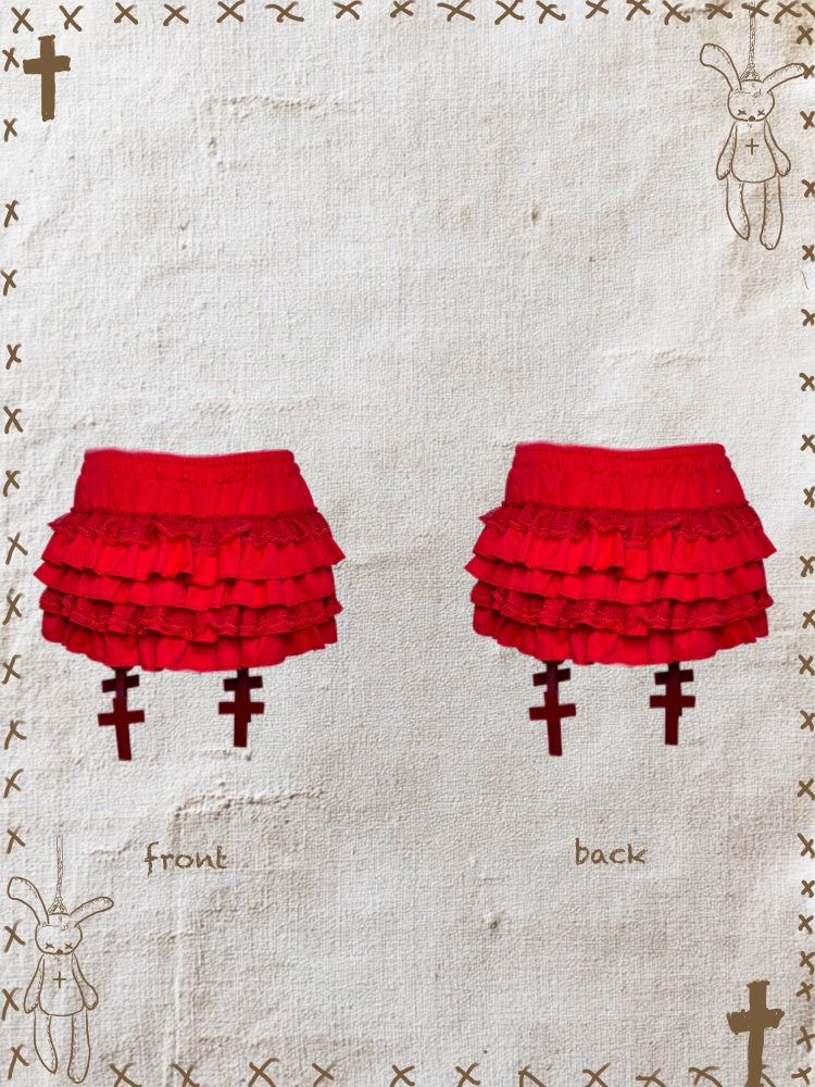 Rag Doll Bunny Original Gothic Cross Halter Neck T-Shirt & Cake Pumpkin Pants【s0000013585】