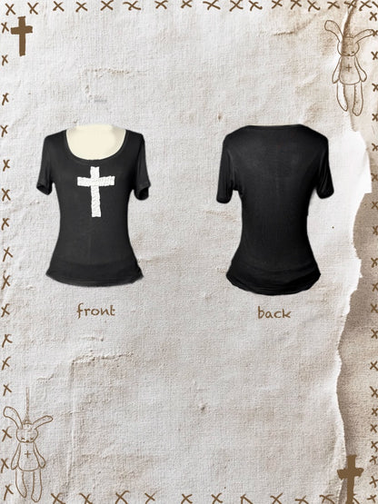 Rag Doll Bunny Original Gothic Cross Halter Neck T-Shirt & Cake Pumpkin Pants【s0000013585】