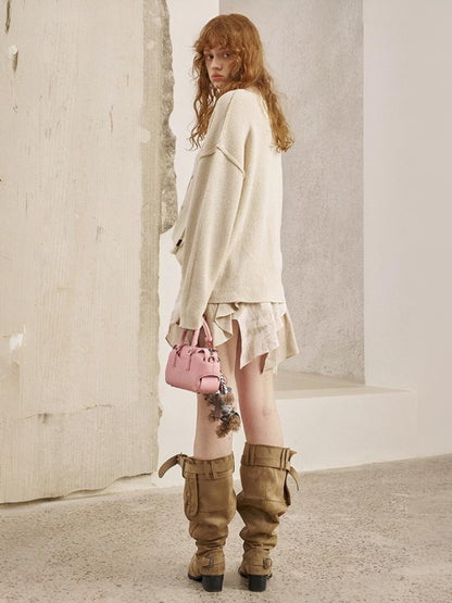 Ribbon Tie Cowboy Cat Knit Pullover【s0000013765】