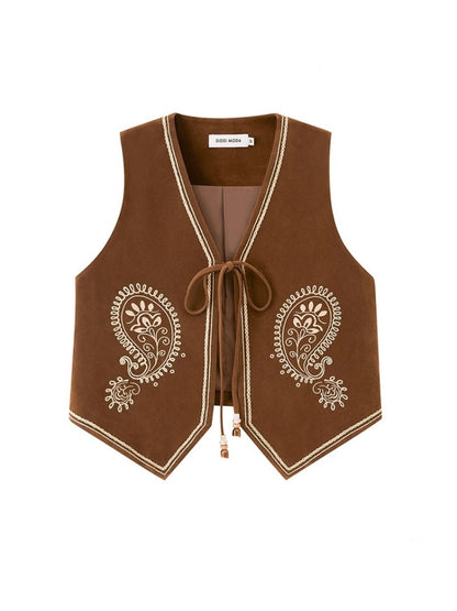 Western Style Paisley Embroidered Vest【s0000013770】