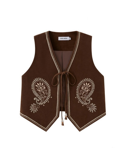 Western Style Paisley Embroidered Vest【s0000013770】