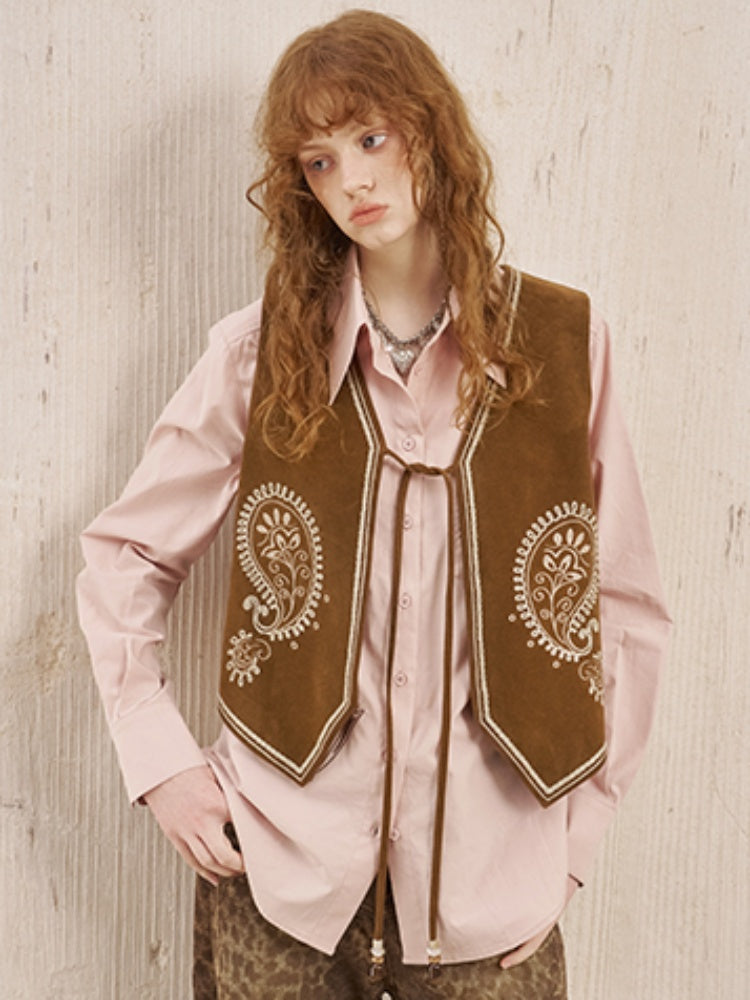 Western Style Paisley Embroidered Vest【s0000013770】