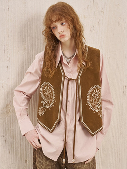 Western Style Paisley Embroidered Vest【s0000013770】