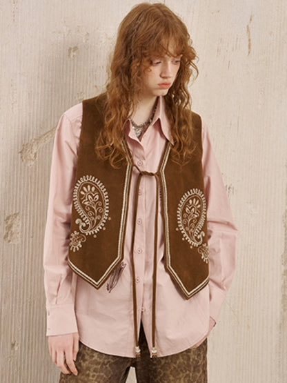 Western Style Paisley Embroidered Vest【s0000013770】