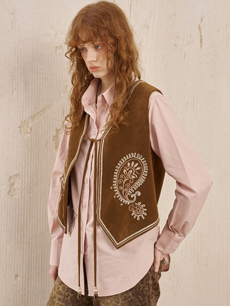 Western Style Paisley Embroidered Vest【s0000013770】