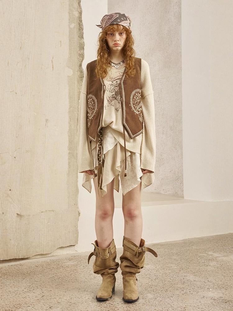 Western Style Paisley Embroidered Vest【s0000013770】