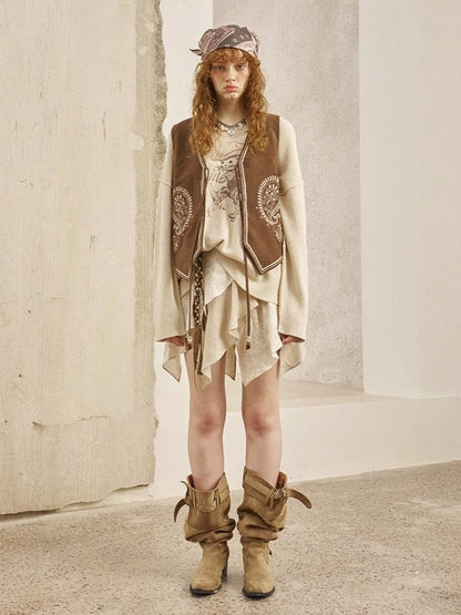 Western Style Paisley Embroidered Vest【s0000013770】