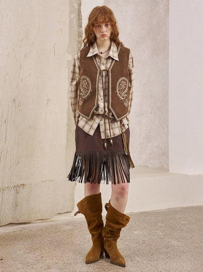 Western Style Paisley Embroidered Vest【s0000013770】