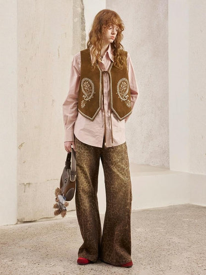 Western Style Paisley Embroidered Vest【s0000013770】