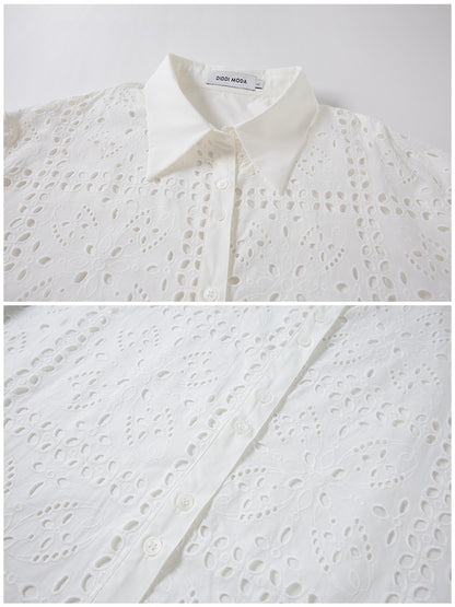 Front Lace Panel Cut Out Light Weight Long Sleeve Shirt【s0000013772】