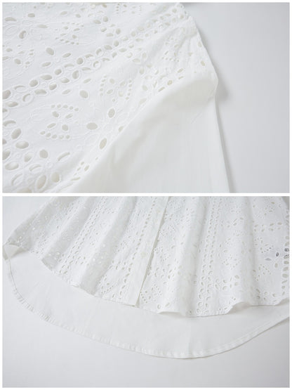 Front Lace Panel Cut Out Light Weight Long Sleeve Shirt【s0000013772】