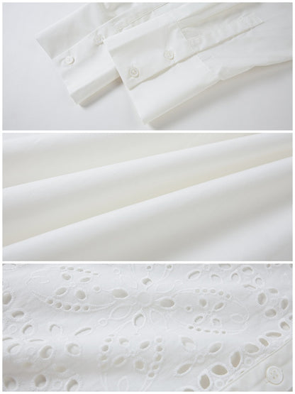 Front Lace Panel Cut Out Light Weight Long Sleeve Shirt【s0000013772】