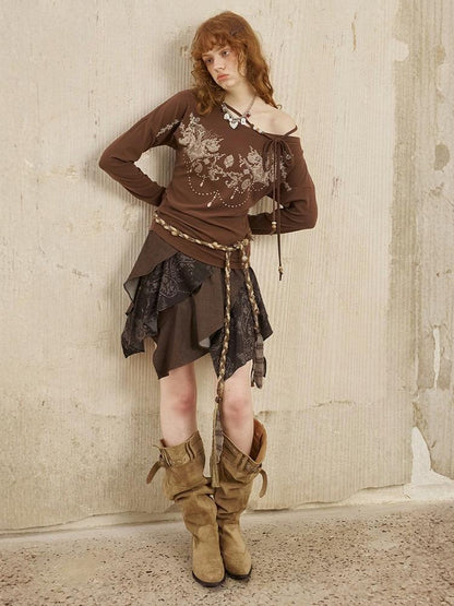 Paisley Irregular Wave Short Skirt【s0000013774】
