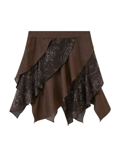 Paisley Irregular Wave Short Skirt【s0000013774】