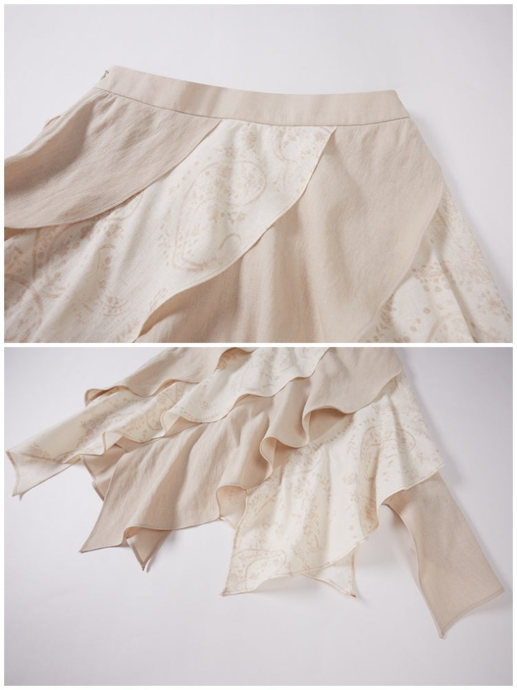 Paisley Irregular Wave Short Skirt【s0000013774】