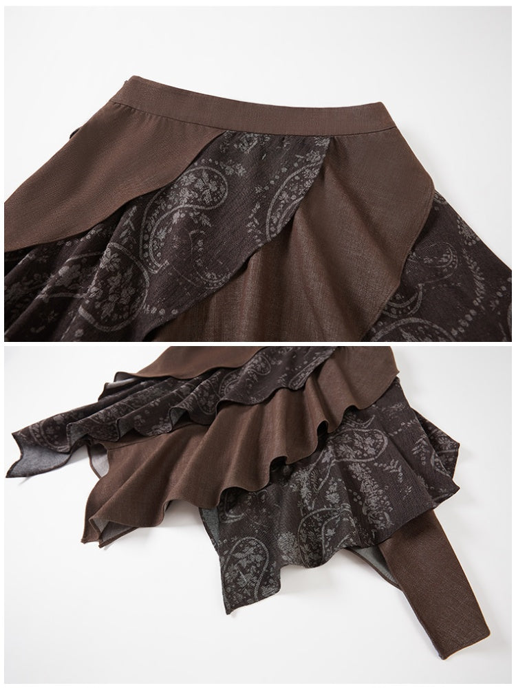 Paisley Irregular Wave Short Skirt【s0000013774】