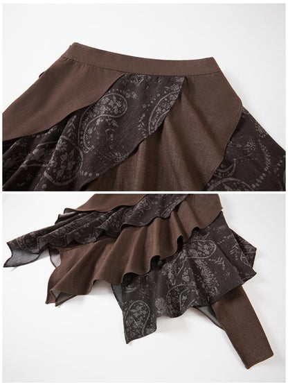 Paisley Irregular Wave Short Skirt【s0000013774】