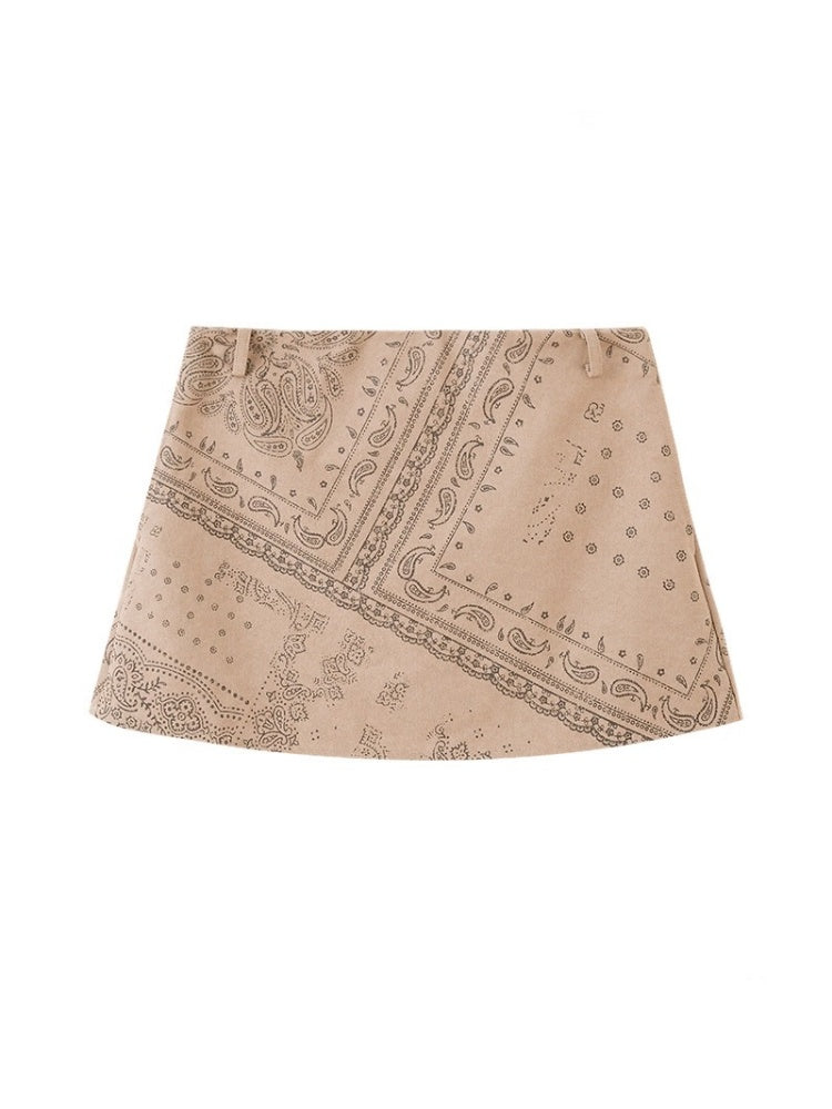 Paisley Print Hip Hugging Short Skirt【s0000013775】
