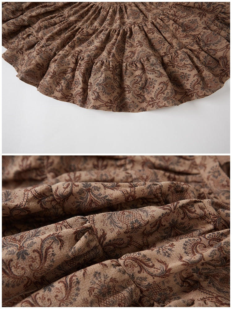 Vintage Style Paisley Print Tiered Mini Skirt【s0000013776】