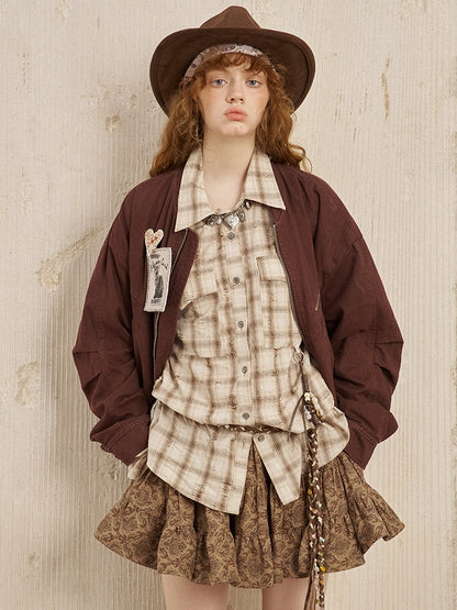 Vintage Style Paisley Print Tiered Mini Skirt【s0000013776】