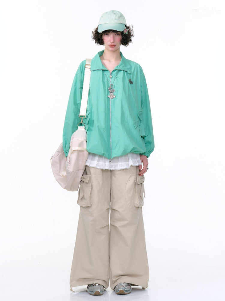 Ribbon Pocket Double Zip Loose Jacket【s0000013781】