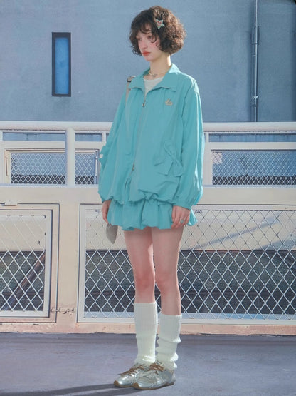 Ribbon Pocket Double Zip Loose Jacket【s0000013781】