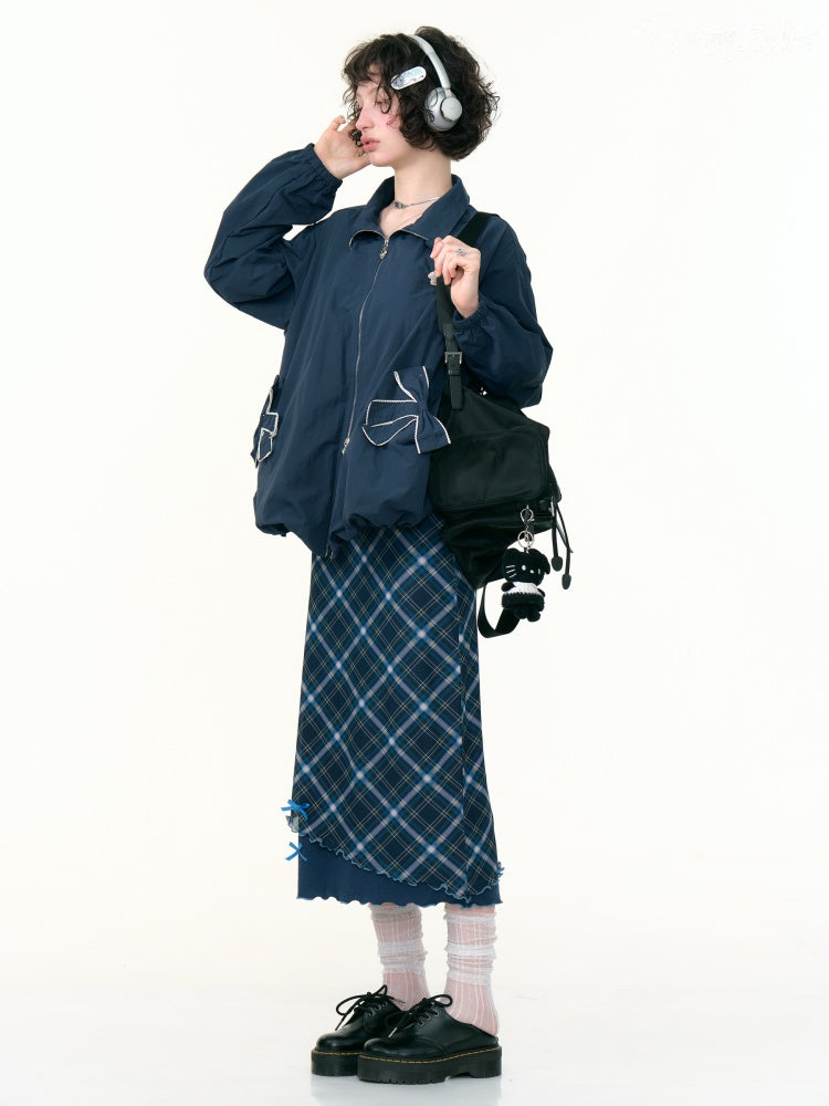 Ribbon Pocket One Point Rabbit Zip Jacket【s0000013794】