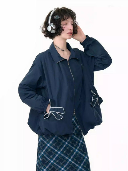 Ribbon Pocket One Point Rabbit Zip Jacket【s0000013794】
