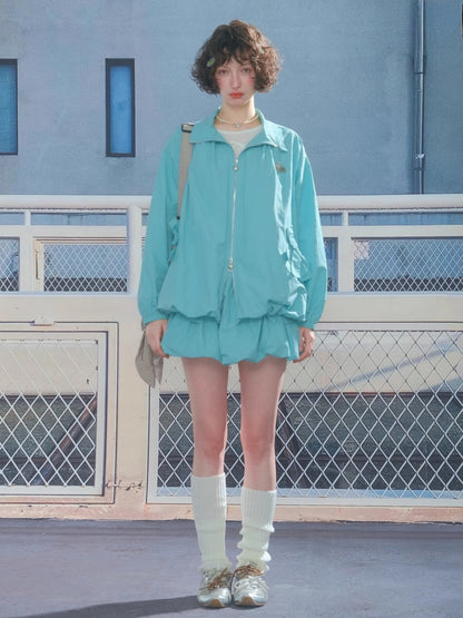 Ribbon Pocket Elastic Waist A-Line Flower Bud Skirt【s0000013796】
