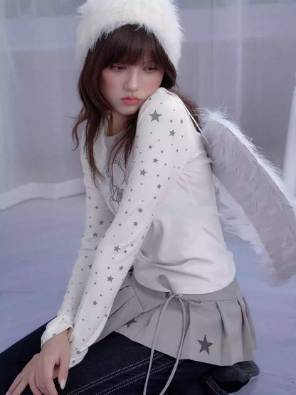 Star Angel Bear Patch Long Sleeve T-Shirt【s0000013803】