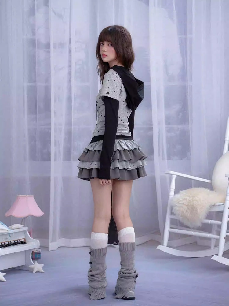 Star Print Cake Short Skirt【s0000013806】