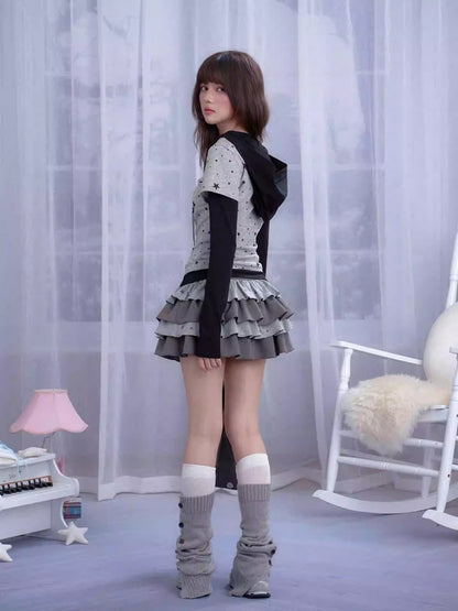 Star Print Cake Short Skirt【s0000013806】