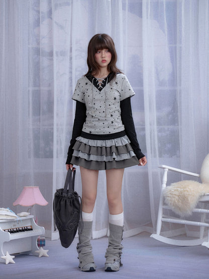 Star Print Cake Short Skirt【s0000013806】