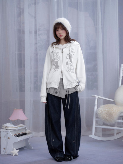 Star Print Pleated Wrap Mini Skirt【s0000013807】