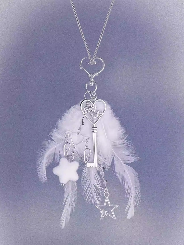 Angel Feather Keychain Necklace【s0000013809】
