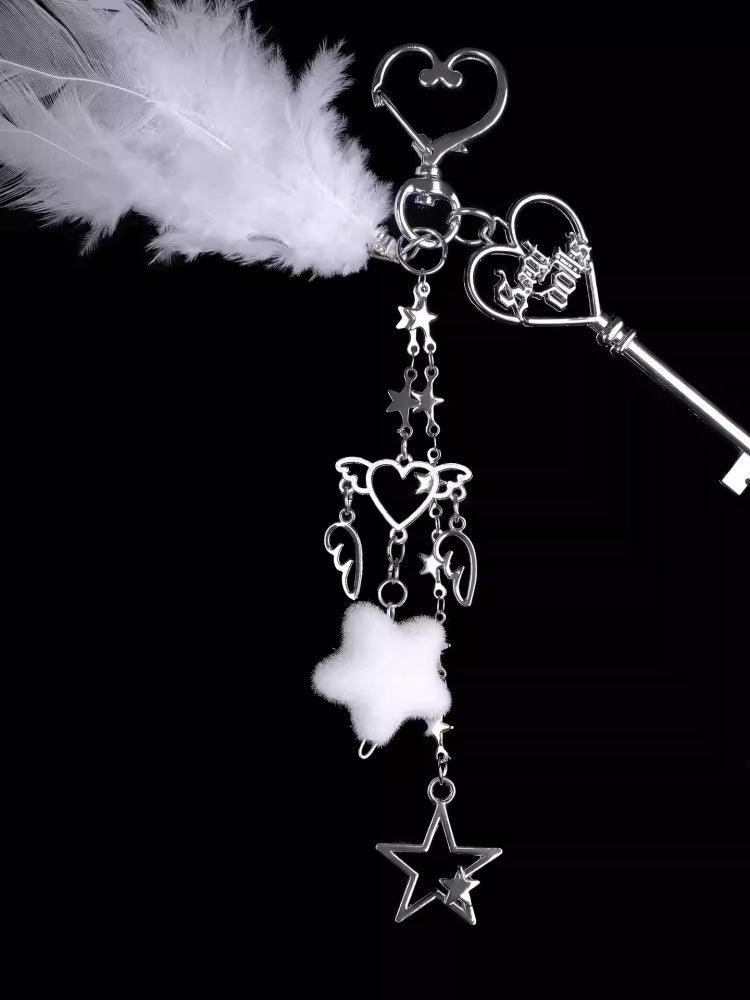 Angel Feather Keychain Necklace【s0000013809】