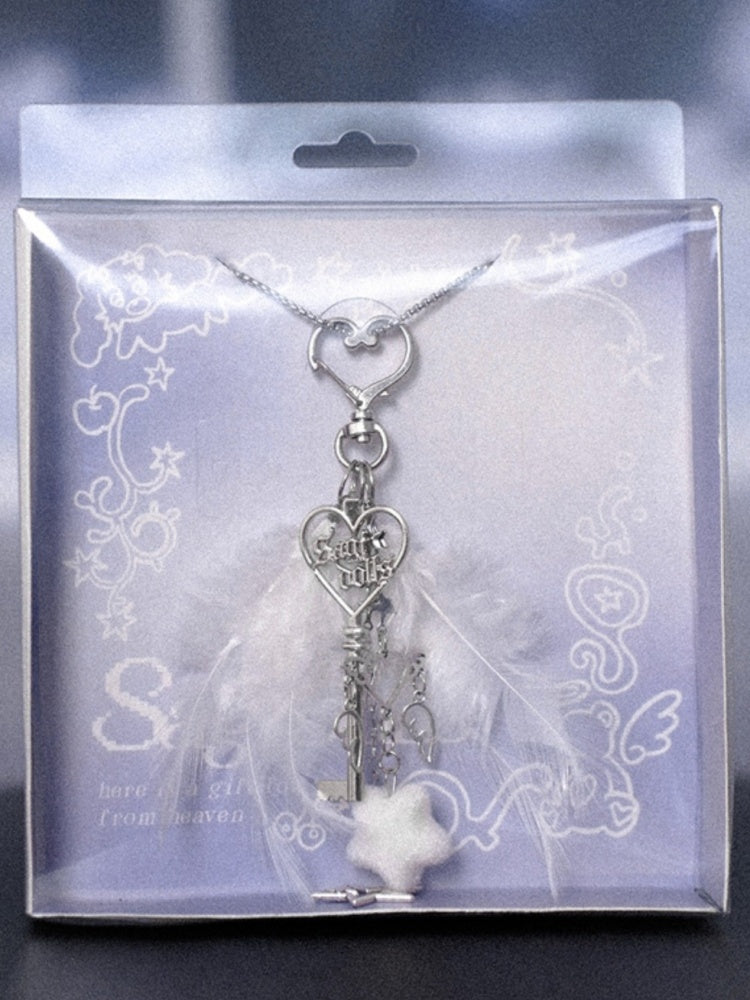 Angel Feather Keychain Necklace【s0000013809】