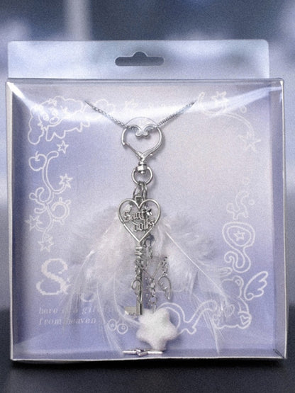 Angel Feather Keychain Necklace【s0000013809】