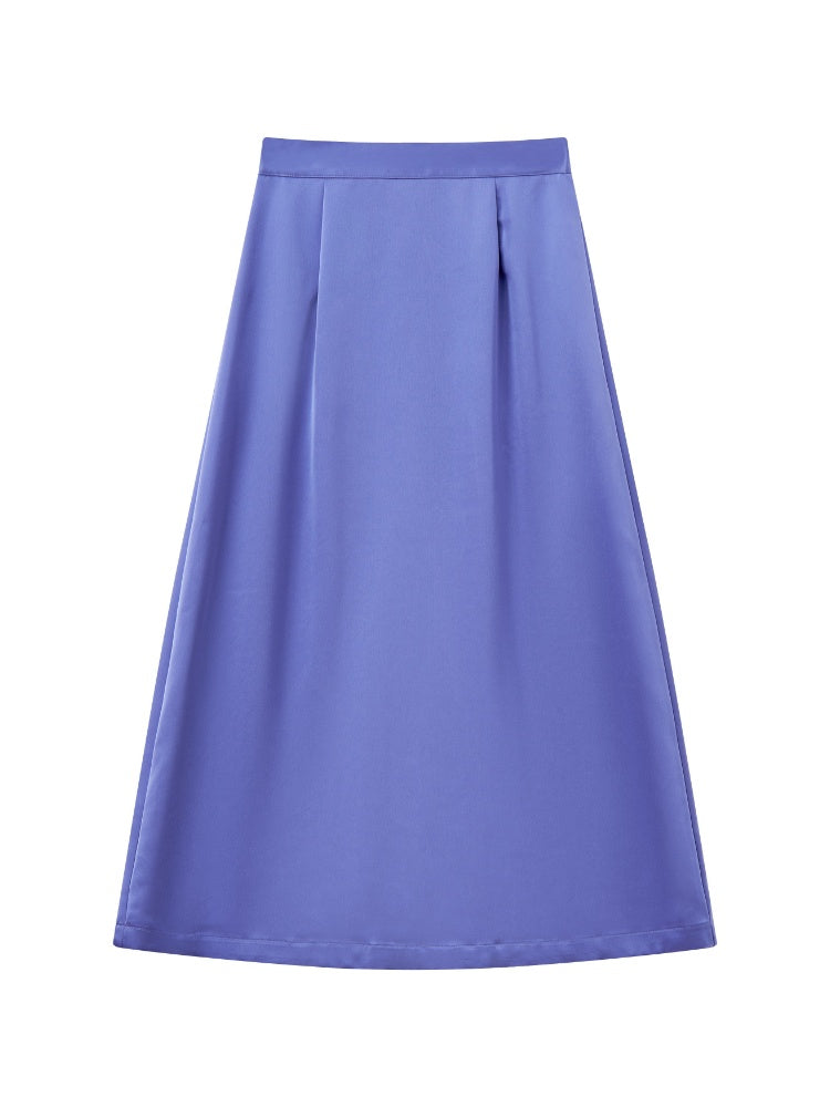 "Colorful Time Box" Satin Glossy Texture Philosophical Skirt【s0000013820】