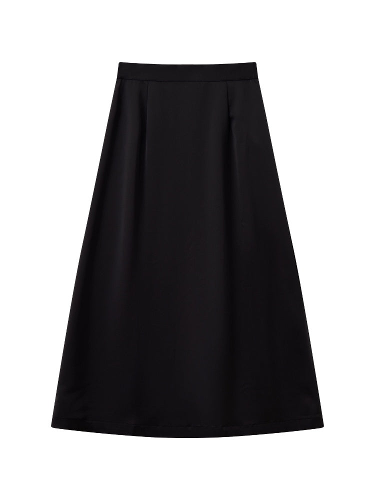 "Colorful Time Box" Satin Glossy Texture Philosophical Skirt【s0000013820】