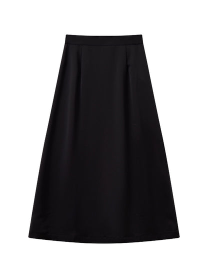 "Colorful Time Box" Satin Glossy Texture Philosophical Skirt【s0000013820】