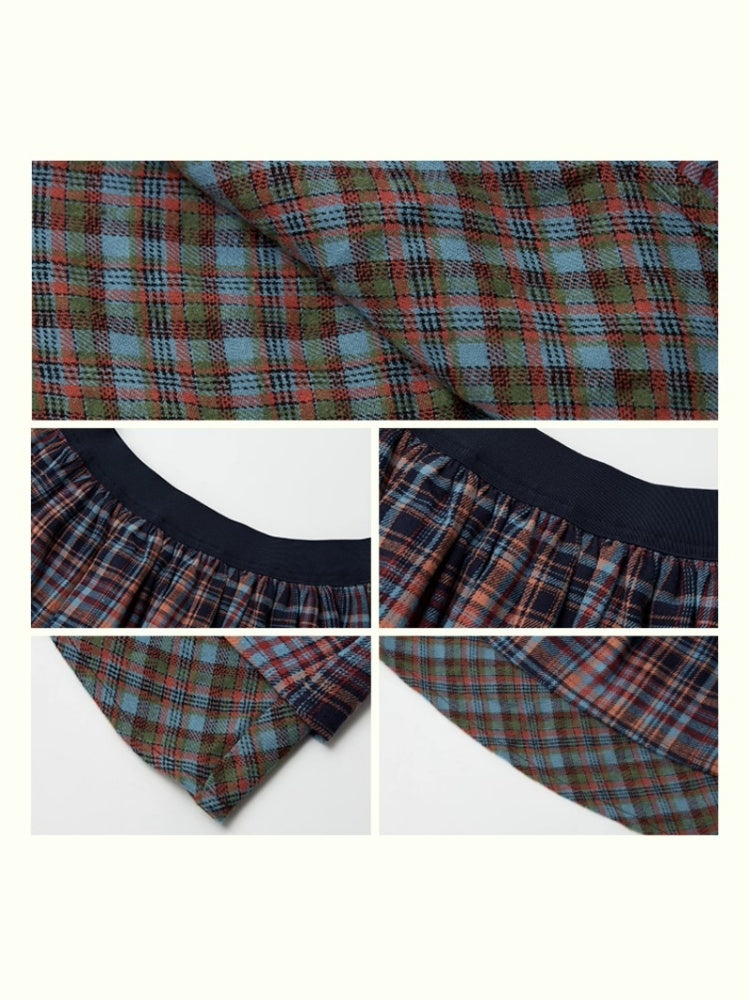 "Kikyo Fairy Tale" Double-Layer Plaid Butt Curtain Skirt【s0000013822】