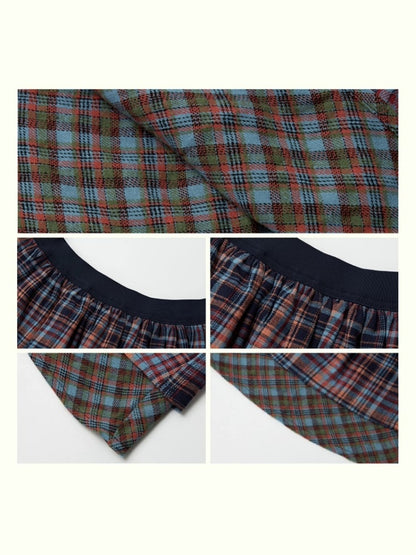 "Kikyo Fairy Tale" Double-Layer Plaid Butt Curtain Skirt【s0000013822】