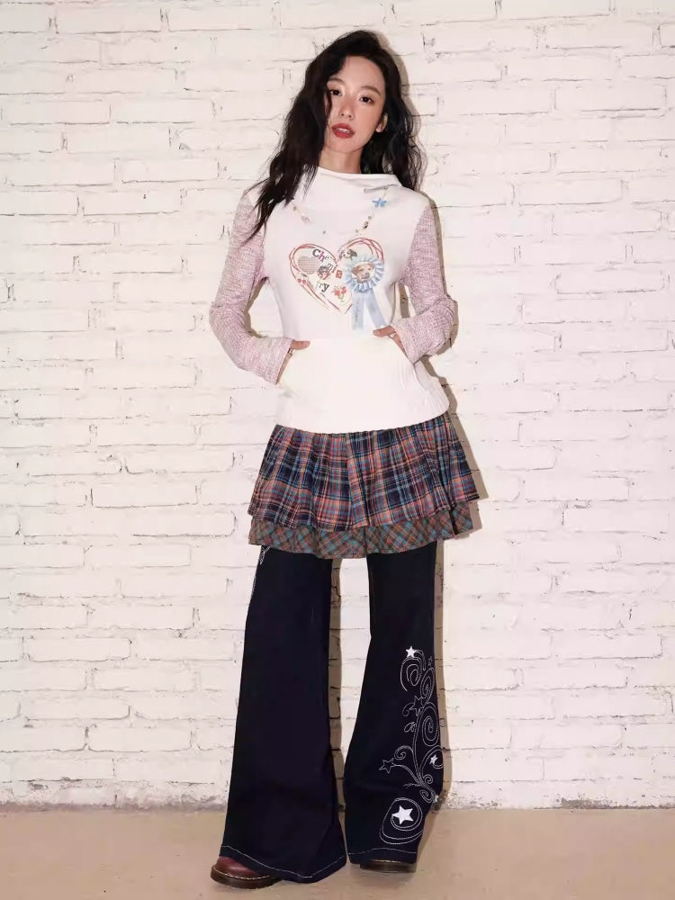 "Kikyo Fairy Tale" Double-Layer Plaid Butt Curtain Skirt【s0000013822】