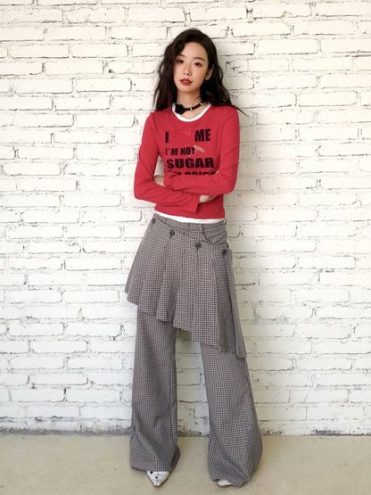 "Cafe Old House" Can Be Detached With Two Plaid Skirts & Bootcut Pants【s0000013824】